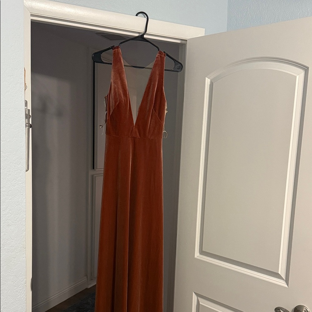 BHLDN Terracotta V-Neck Wedding Dress